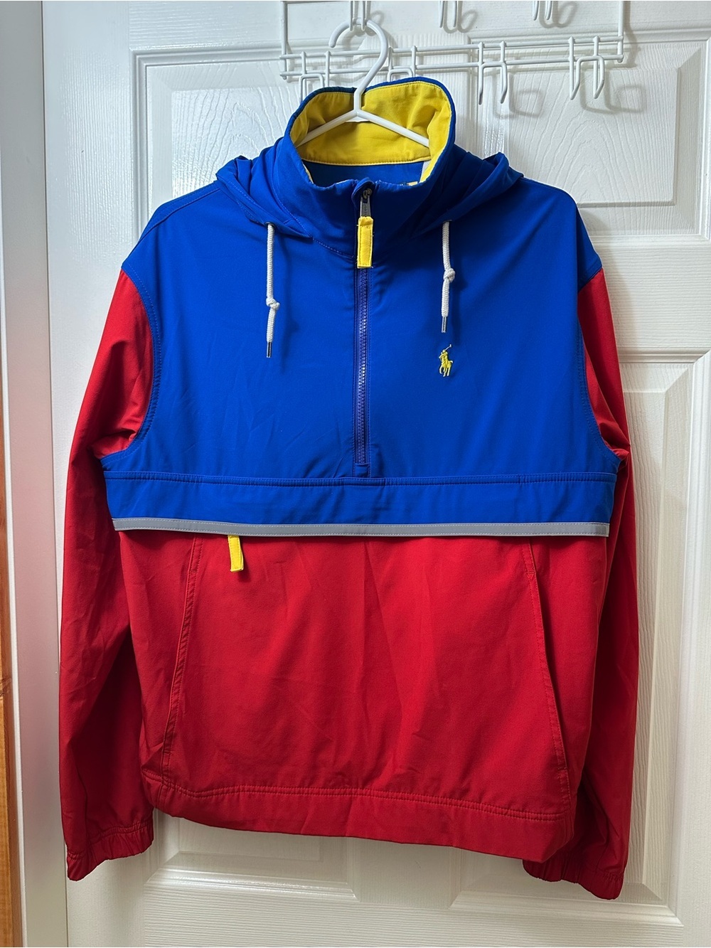 Polo Ralph Lauren Hooded Color Block Quarter-Zip Hybrid Jacket Windbreaker 2025